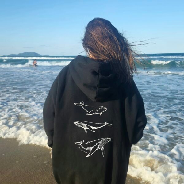 Buzo Hoodie Ballenas - oversize unisex